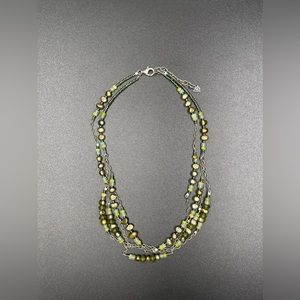 Retired Silpada Designs Green Beaded Necklace